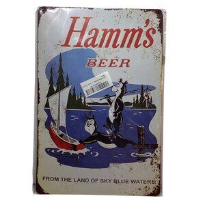 Hamm's Beer Golden Era 12" X 8" Tin Pin Up Signs Multi Color New
